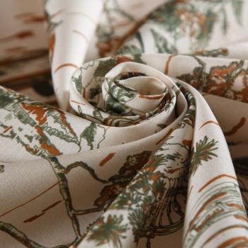 Батист 003-16574 экрю принтованный