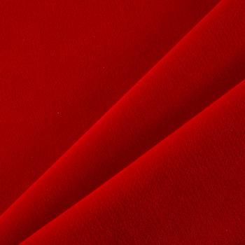 Ткань портьерная негорючая бархат 09-02-13727 красный однотонный