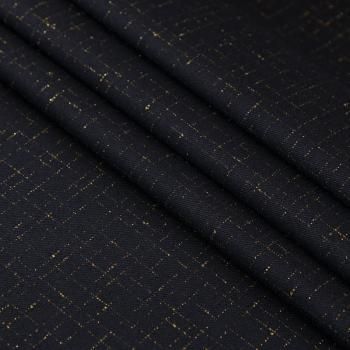 Ткань костюмная дублированная Yves Saint Laurent 025-16338 черный с люрексом