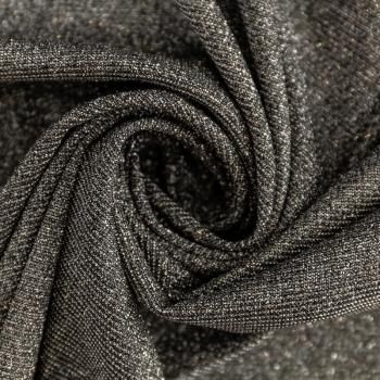 Трикотаж с напылением К33-971 темное серебро однотонный