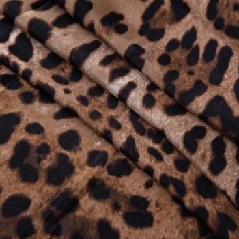 Шелк натуральный стрейч 064-20053 коричневый лео