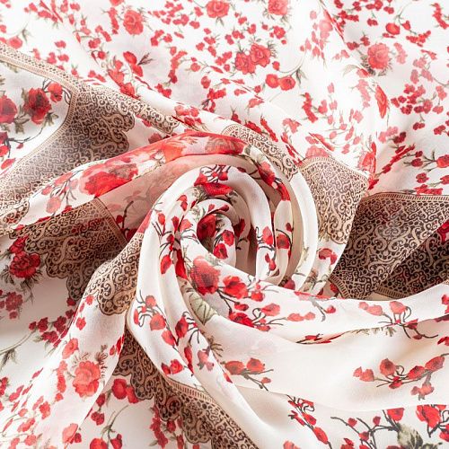 Шифон 068-01875 белый принтованный