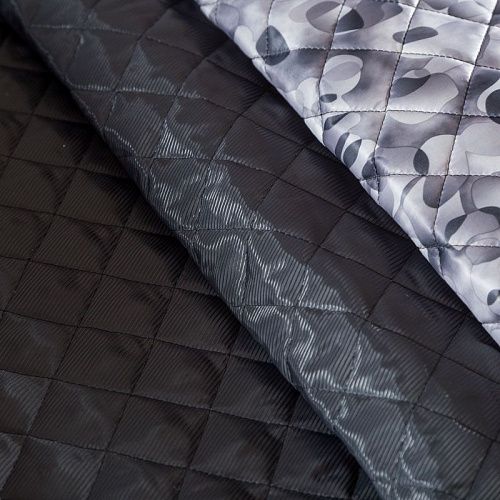 Ткань курточная 033-03814 серый принтованный