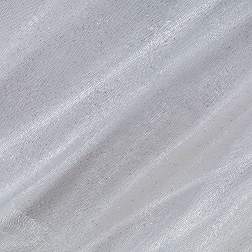 Фатин с напылением К33-958 серебристый однотонный