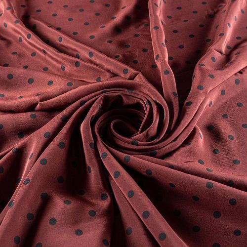 Крепдешин натуральный К4-178 коричнево-бордовый принтованный