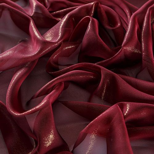 Шифон с напылением 068-09634 вишневый однотонный