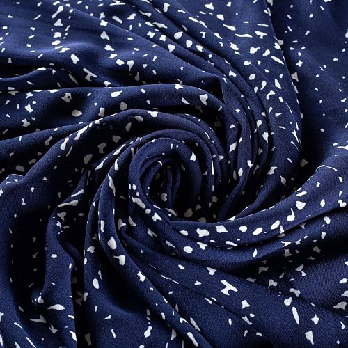 Креп 026-01828 темно-синий принтованный