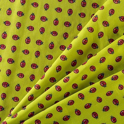 Шелк-лен натуральный К18-087 лаймовый принтованный