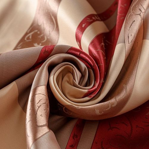 Ткань портьерная жаккард Т476-02-12 песочно-красный