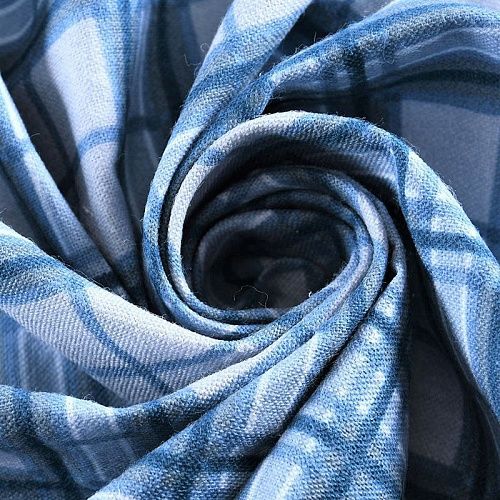 Фланель 060-11030 разбеленный голубой принтованный