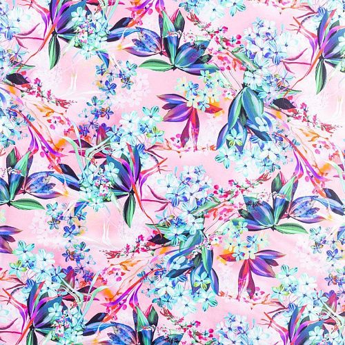 Лайкра 005-01239 розовый принтованный