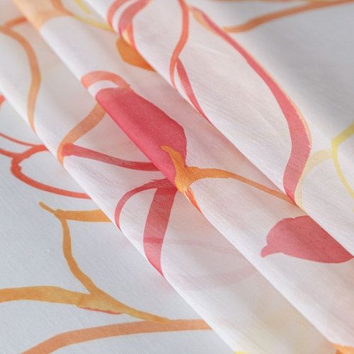 Тюль лен Т242-01-20 белый принтованный