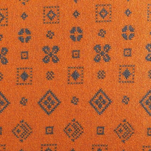 Трикотаж 2-х сторонний вязаный 056-05819 серо-оранжевый