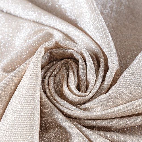 Трикотаж с люрексом 056-06047 белое золото однотонный