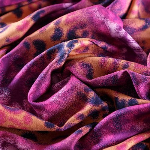 Твил-штапель 069-08283 персиковый принтованный