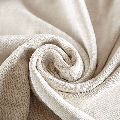 Ткань портьерная шенилл h-300 см 21-02-04684 бежево-молочный однотонный