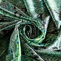 Шелк натуральный К01-0021 зеленый принтованный