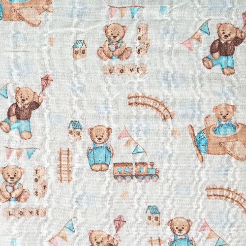 Муслин 063-03497 белый принтованный