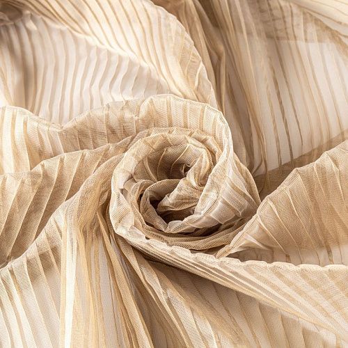 Тюль сетка-гофре Т272-01-35 золотисто-желтый однотонный