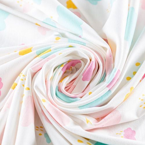 Трикотаж 056-09782 белый принтованный