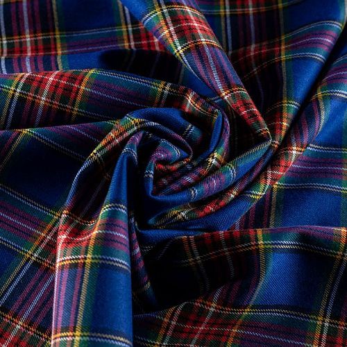 Ткань костюмная К29-544 васильковый принтованный