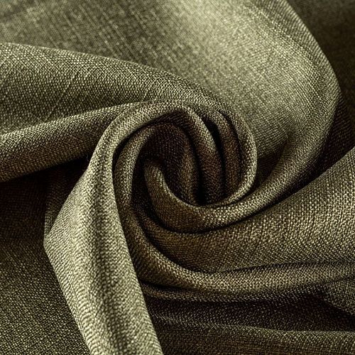 Ткань портьерная лен h-300 см 05-02-00477 зеленый хаки однотонный