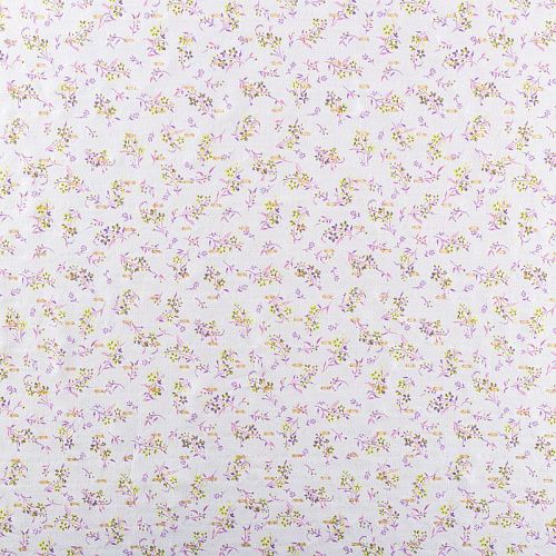 Штапель с люрексом 069-1008 молочный принтованный