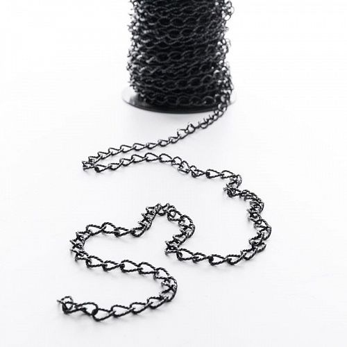 Цепь декоративная 15 мм рифленая металл 142-15-черный