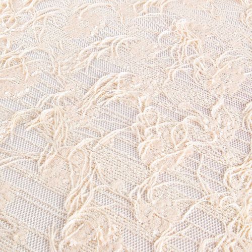 Сетка с вышивкой и пайетками 055-20762 сливочный