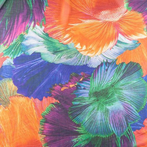 Шифон К33-248 синий принтованный