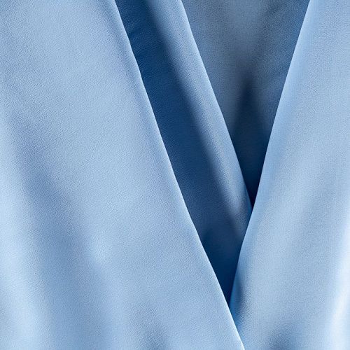 Крепдешин натуральный К36-088 небесно-голубой однотонный