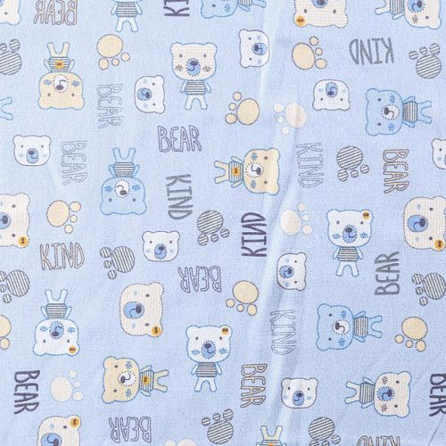 Фланель 060-09937 голубой принтованный