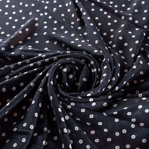 Креп-шифон 027-01442 черный принтованный