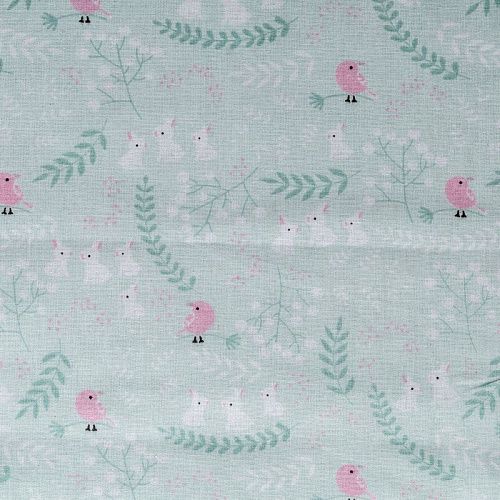 Бязь 007-00665 мятный принтованный