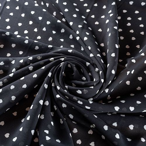 Креп-шифон 027-01429 черный принтованный