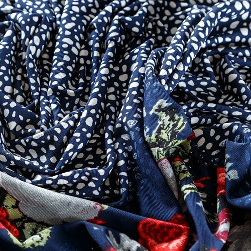 Трикотаж 056-03473 синий принтованный