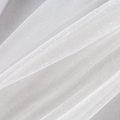 Фатин с блестками К33-404 белый однотонный