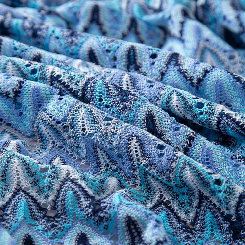 Трикотаж ажурный Missoni 056-20086 голубой мультиколор