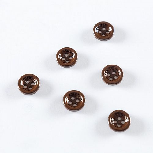 Пуговица с проколами 15 мм пластик 496866 темно-коричневый