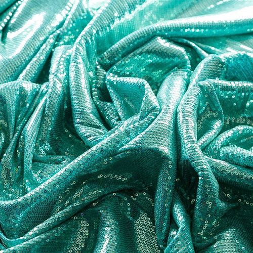 Пайетки на трикотаже 055-03023 тиффани однотонный