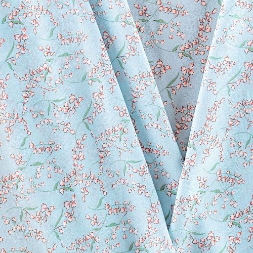 Креп-шифон 027-01446 светло-голубой принтованный