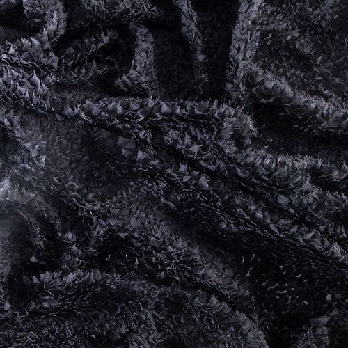 Сетка с объемной вышивкой 050-20040 черный