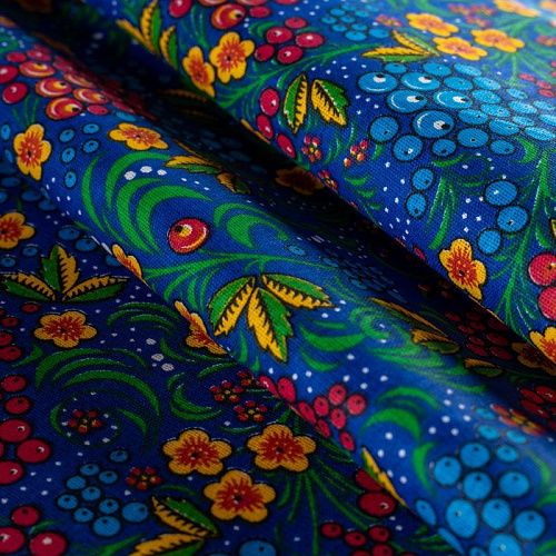 Бязь 007-00695 васильковый принтованный