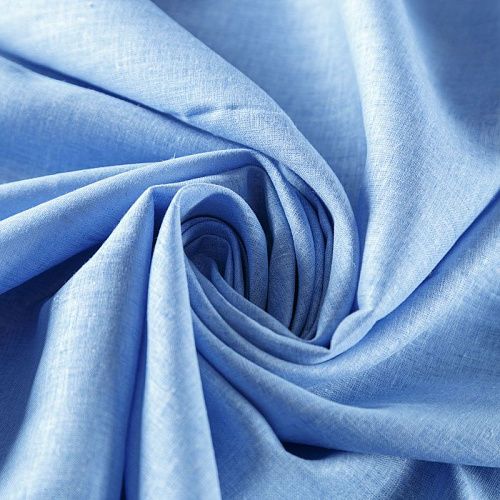 Лен-вискоза 035-08427 голубой деним однотонный