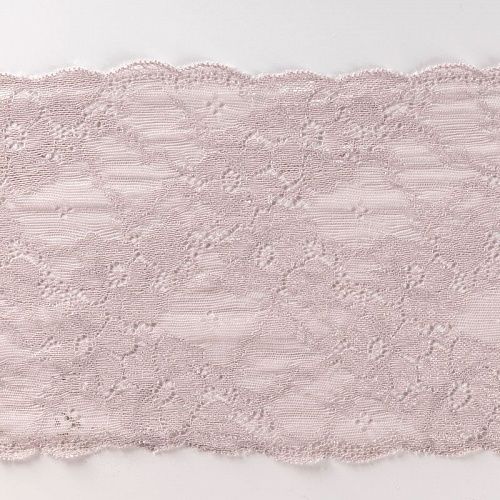 Кружево эластичное 180 мм Ф01-0001 серебристо-глициновый