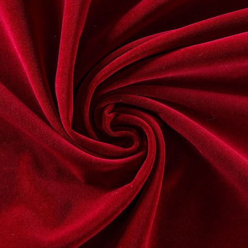 Ткань портьерная негорючая бархат 09-02-13725 бордовый однотонный