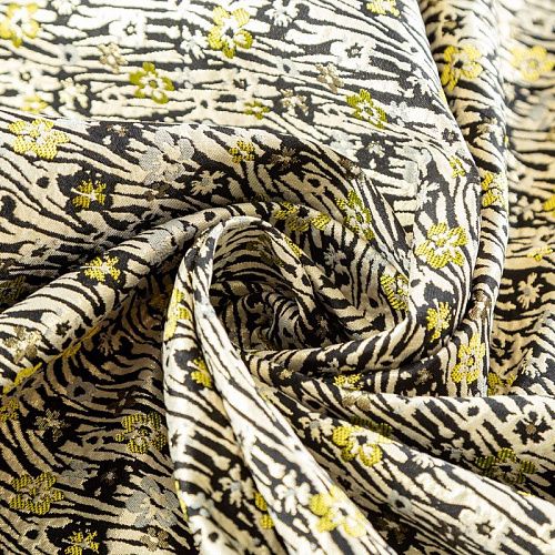 Жаккард с люрексом 017-03666 песочно-черный