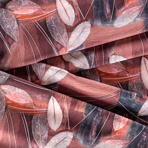 Вискоза "Лоренцо" 036-01523 медно-коричневый принтованный