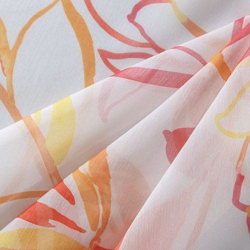 Тюль лен Т242-01-20 белый принтованный