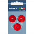 Пуговицы SANDRA 20,5 мм пластик 3 шт CARD054 красный